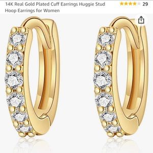 14 K gold huggie hoop earrings